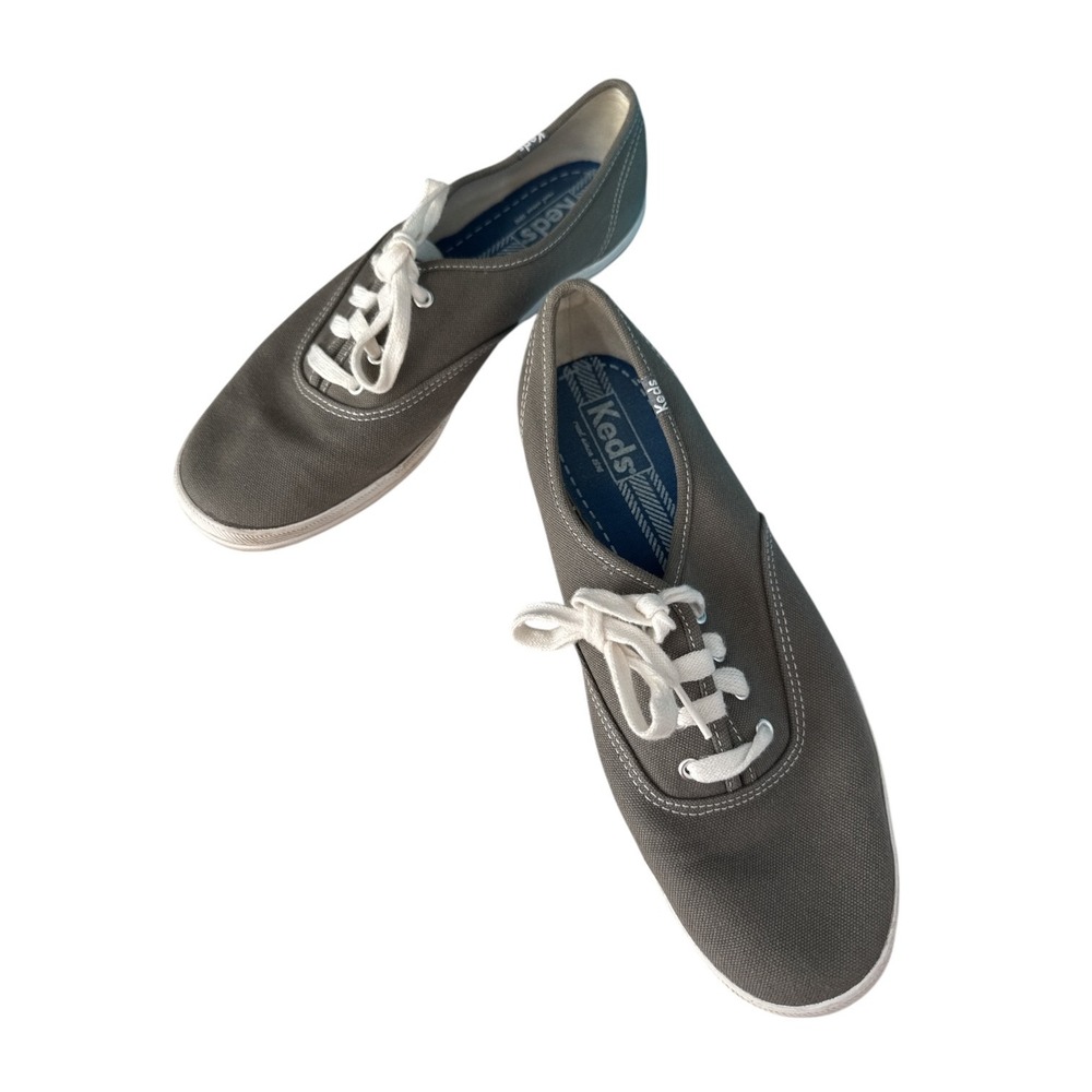 Keds‎ Champion Gray Lace Up Canvas Sneakers Womens Casual Comfort Shoes Size 9.5